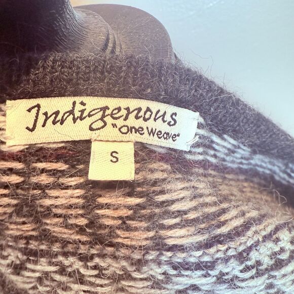 Indigenous One Weave Alpaca Wool Sweater with Front Tie Size Small - Picture 9 of 14